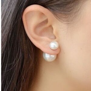 Sterling Silver Faux Pearl Earrings